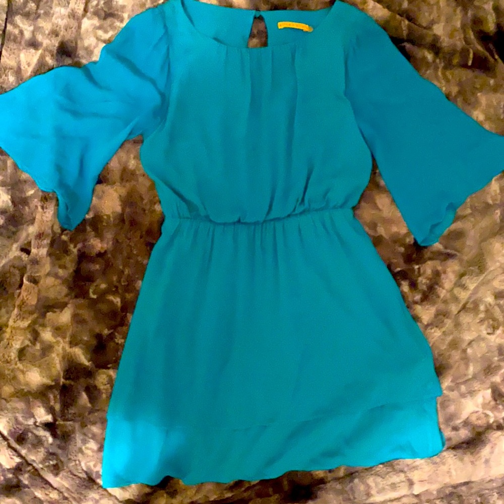 Alice & Olivia turquoise silk dress